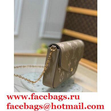 Louis Vuitton Grained Leather Felicie Pochette Bag M69977 Tourterelle Gray 2020 - Click Image to Close
