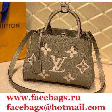 Louis Vuitton Grained Leather Montaigne BB Bag M45489 Tourterelle Gray 2020 - Click Image to Close