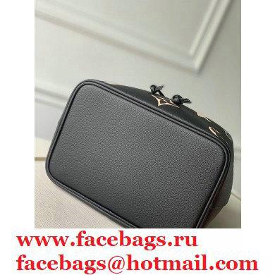 Louis Vuitton Grained Leather NeoNoe MM Bucket Bag M45497 Black 2020