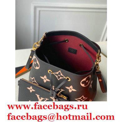 Louis Vuitton Grained Leather NeoNoe MM Bucket Bag M45497 Black 2020