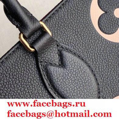 Louis Vuitton Grained Leather OnTheGo MM Tote Bag M45495 Black 2020 - Click Image to Close