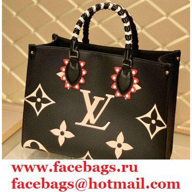 Louis Vuitton LV Crafty Onthego MM Tote Bag Braided Top Handle M45375 Black 2020 - Click Image to Close