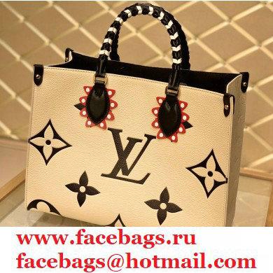 Louis Vuitton LV Crafty Onthego MM Tote Bag Braided Top Handle M45375 Creme 2020 - Click Image to Close