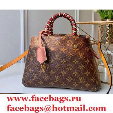 Louis Vuitton Monogram Canvas Montaigne BB Bag Braided Handle M44671 Pink/Yellow 2020 - Click Image to Close
