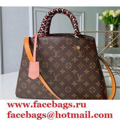 Louis Vuitton Monogram Canvas Montaigne MM Bag Braided Handle M44672 Pink/Yellow 2020 - Click Image to Close