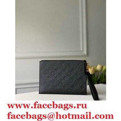 Louis Vuitton Monogram Empreinte Pochette Melanie MM Pouch Clutch Bag M68705 Black 2020 - Click Image to Close