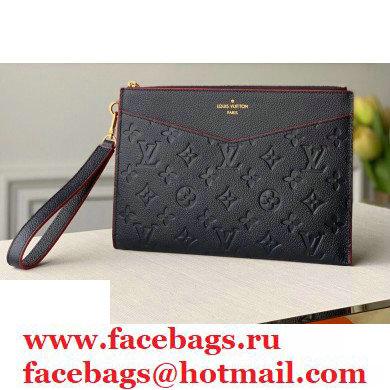 Louis Vuitton Monogram Empreinte Pochette Melanie MM Pouch Clutch Bag M68706 Marine Rouge 2020