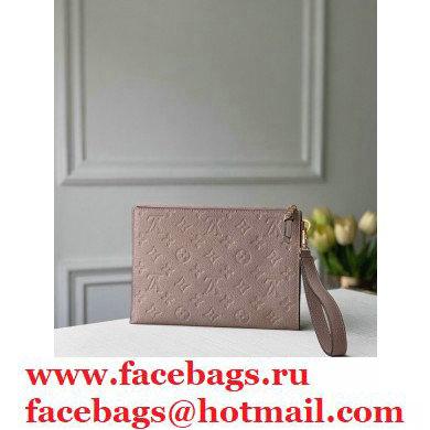 Louis Vuitton Monogram Empreinte Pochette Melanie MM Pouch Clutch Bag M68707 Tourterelle Beige 2020