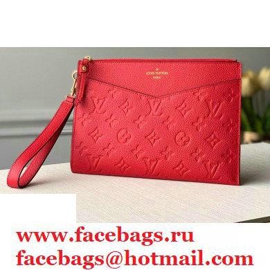 Louis Vuitton Monogram Empreinte Pochette Melanie MM Pouch Clutch Bag Red 2020 - Click Image to Close
