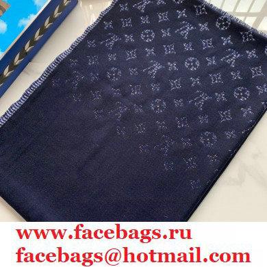 Louis Vuitton Pied-De-Poule Stole Scarf 200x70cm M76244 Blue 2020 - Click Image to Close