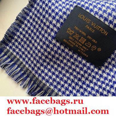 Louis Vuitton Pied-De-Poule Stole Scarf 200x70cm M76244 Blue 2020 - Click Image to Close