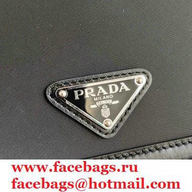 Prada Chain Handle Nylon and Leather Mini Bag 1BP019 Black 2020 - Click Image to Close