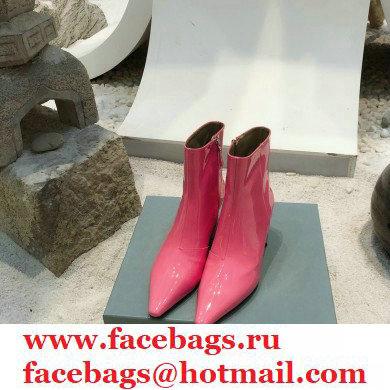 Prada Heel 6cm Glossy Patent Leather Booties Pink 2020