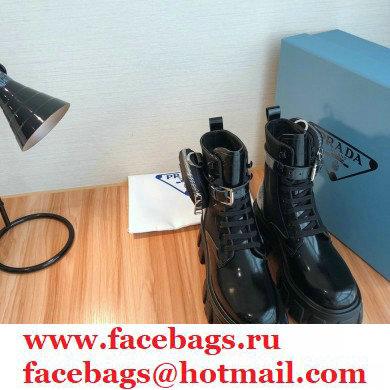 Prada Monolith Brushed Rois Combat Boots Black with Removable Nylon Pouches 2020