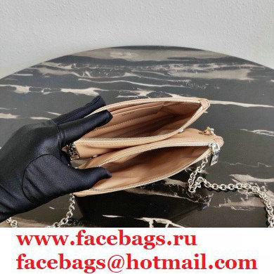 Prada Padded Nylon Mini Bag with Chain Strap 1BP044 Beige 2020