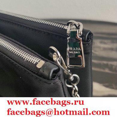 Prada Padded Nylon Mini Bag with Chain Strap 1BP044 Black 2020