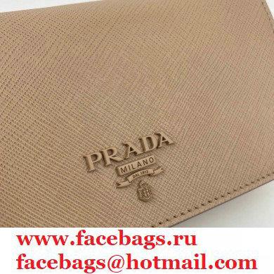 Prada Saffiano Leather Mini Bag with Chain Strap 1DH029 Beige 2020