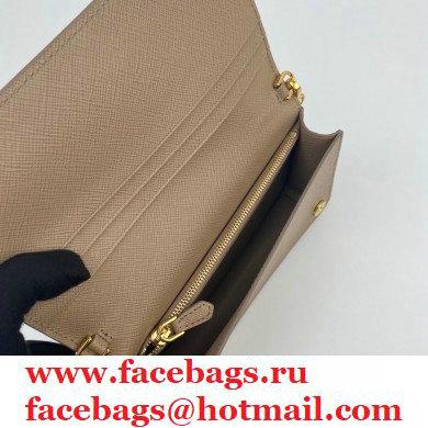 Prada Saffiano Leather Mini Bag with Chain Strap 1DH029 Beige 2020