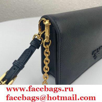 Prada Saffiano Leather Mini Bag with Chain Strap 1DH029 Black 2020