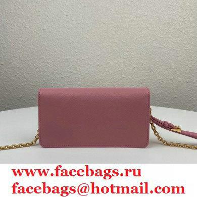 Prada Saffiano Leather Mini Bag with Chain Strap 1DH029 Pink 2020