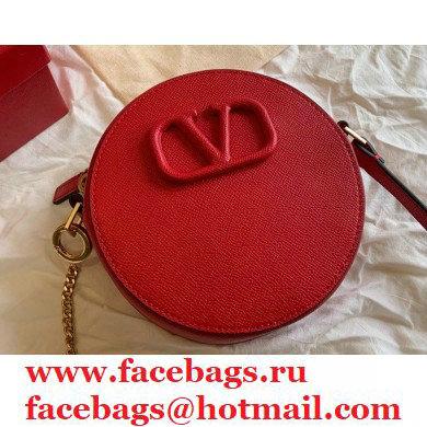 Valentino Round VSLING Leather Bag Red 2020
