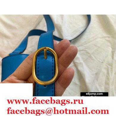 Valentino Supervee Calfskin Crossbody Small Bag Neon Blue/Gold 2020