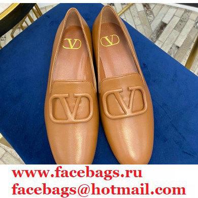 Valentino Vlogo Loafers Calfskin Brown 2020 - Click Image to Close