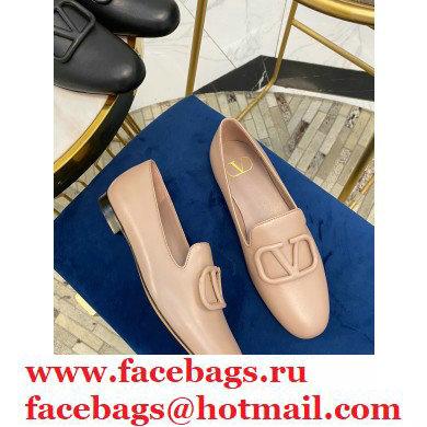 Valentino Vlogo Loafers Calfskin Nude 2020 - Click Image to Close