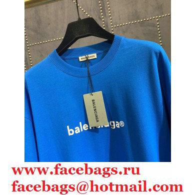 balenciaga blue logo printed T-shirt 2020 - Click Image to Close