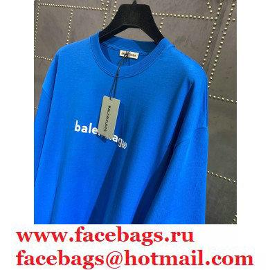 balenciaga blue logo printed T-shirt 2020 - Click Image to Close