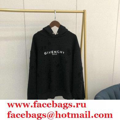 givenchy logo printed sweatshirt with holes black 2020