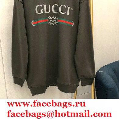 gucci logo printed sweater gray 2020