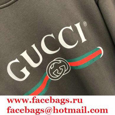 gucci logo printed sweater gray 2020