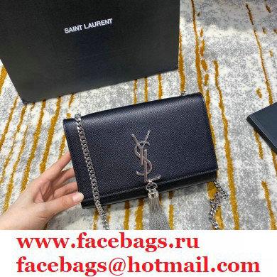 saint laurent Kate chain and tassel bag in caviar leather 474366 black/silver - Click Image to Close