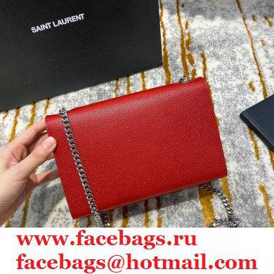 saint laurent Kate chain and tassel bag in caviar leather 474366 red/silver - Click Image to Close