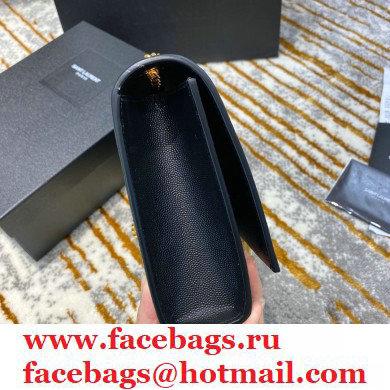 saint laurent Kate chain wallet with tassel in caviar leather 354119 black/gold