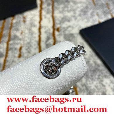 saint laurent Kate medium bag in caviar leather 354021 white/silver