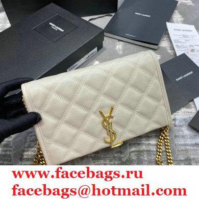 saint laurent becky chain wallet in lambskin 585031 white