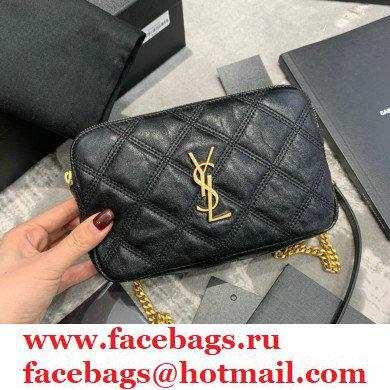 saint laurent becky clutch bag in lambskin 608941 black (original quality)
