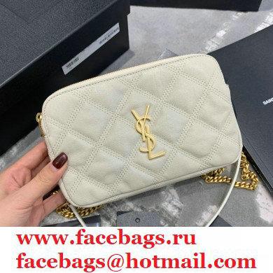 saint laurent becky clutch bag in lambskin 608941 white (original quality) - Click Image to Close