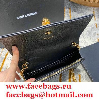 saint laurent small Kate chain wallet with tassel in caviar leather 452159 black/gold