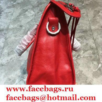 Balenciaga Classic City Medium Bag with Logo Strap Red - Click Image to Close