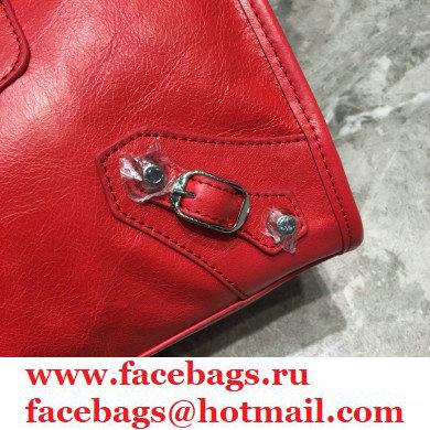 Balenciaga Classic City Small Bag with Logo Strap Red