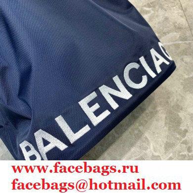Balenciaga Wheel S Drawstring Bucket Bag Nylon Navy Blue