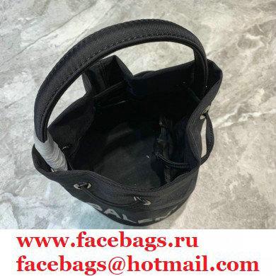 Balenciaga Wheel XXS Drawstring Bucket Bag Nylon Black
