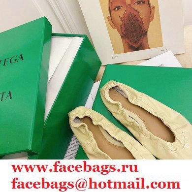 Bottega Veneta Almond Toe Flats in Crush Nappa Beige 2021
