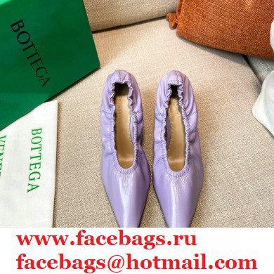 Bottega Veneta Almond Toe Pumps in Crush Nappa Lavender with Plexiglass Heel 7.5cm 2021
