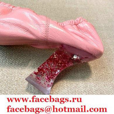 Bottega Veneta Almond Toe Pumps in Crush Nappa Pink with Plexiglass Heel 7.5cm 2021 - Click Image to Close