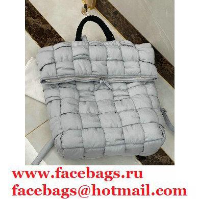 Bottega Veneta Fold-top THE PADDED BACKPACK Bag in Nylon Gray 2021