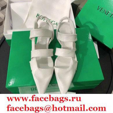 Bottega Veneta Heel 3cm BV POINT Slingback Shoes White 2020